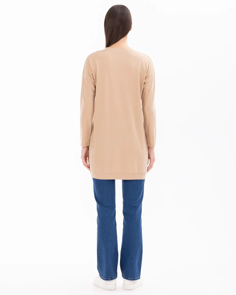 SCL Oversize Midi Günlük Kadın Tunik - 3/4 Kol - Minimalist