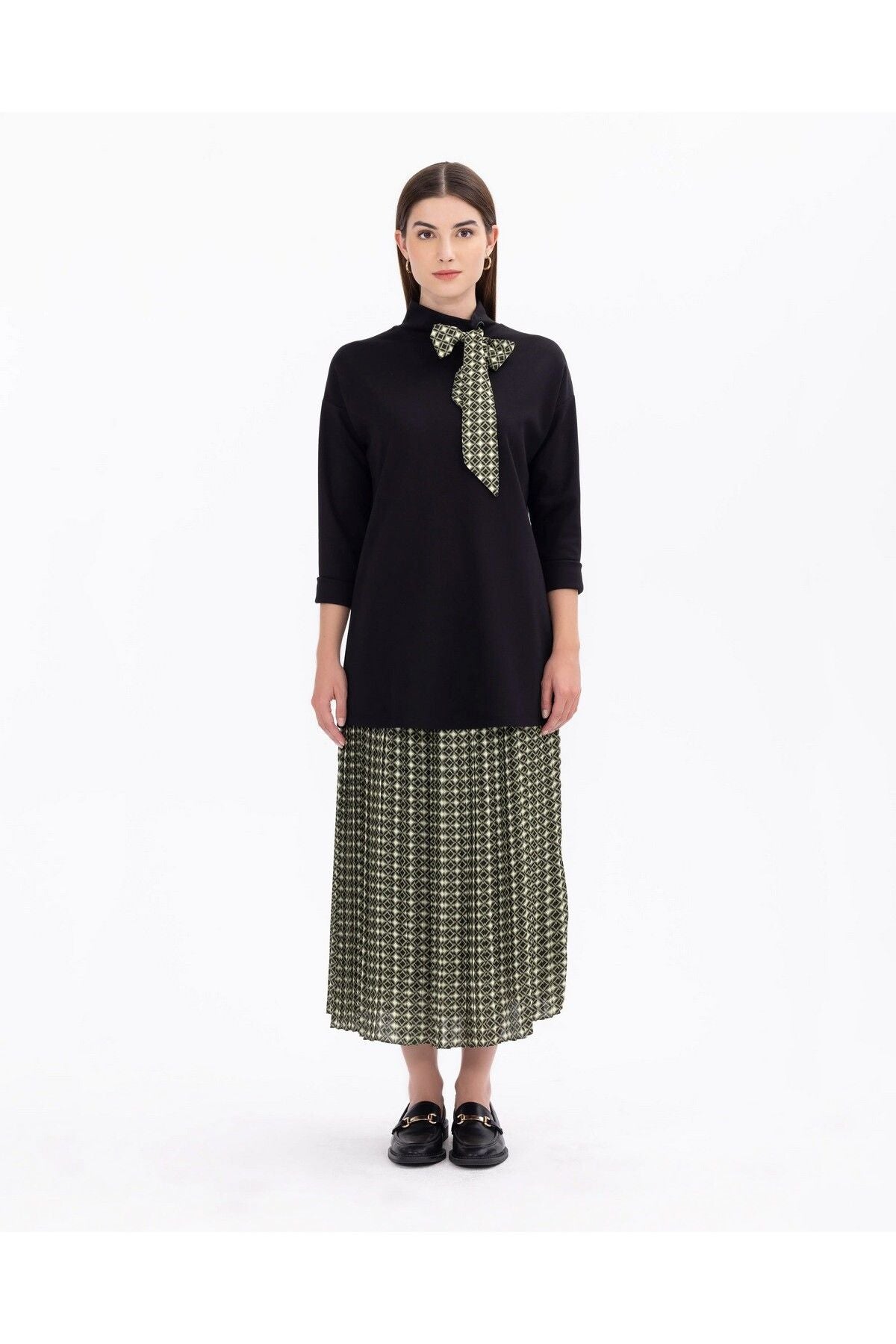 Scl Minimalist Oversize Bağlı Yaka Midi Triko - Günlük Şıklık Translation missing: ar.content.product_image_secondary