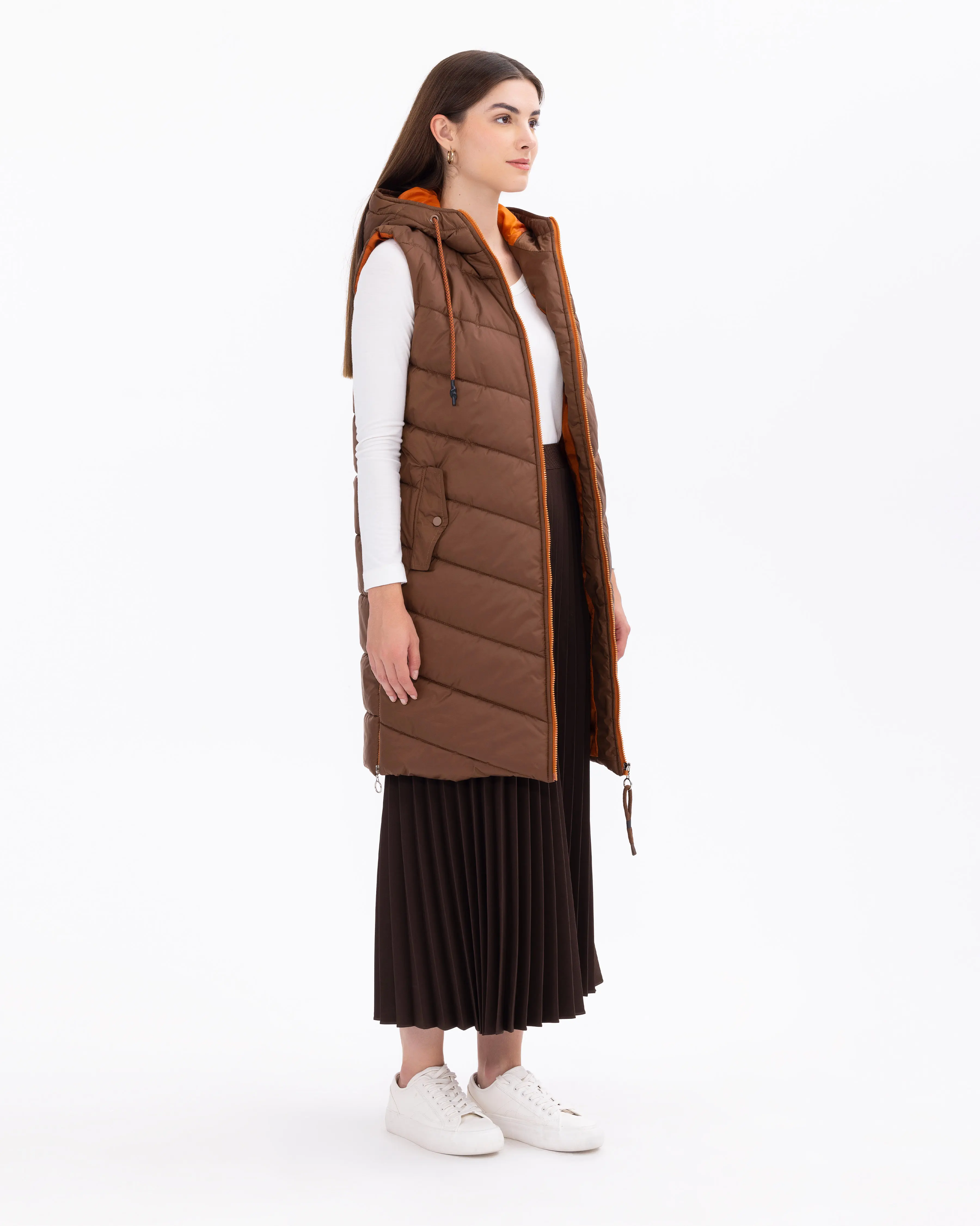 SCL Oversize Kapüşonlu Midi Yelek - Kışlık Günlük Translation missing: ar.content.product_image_secondary