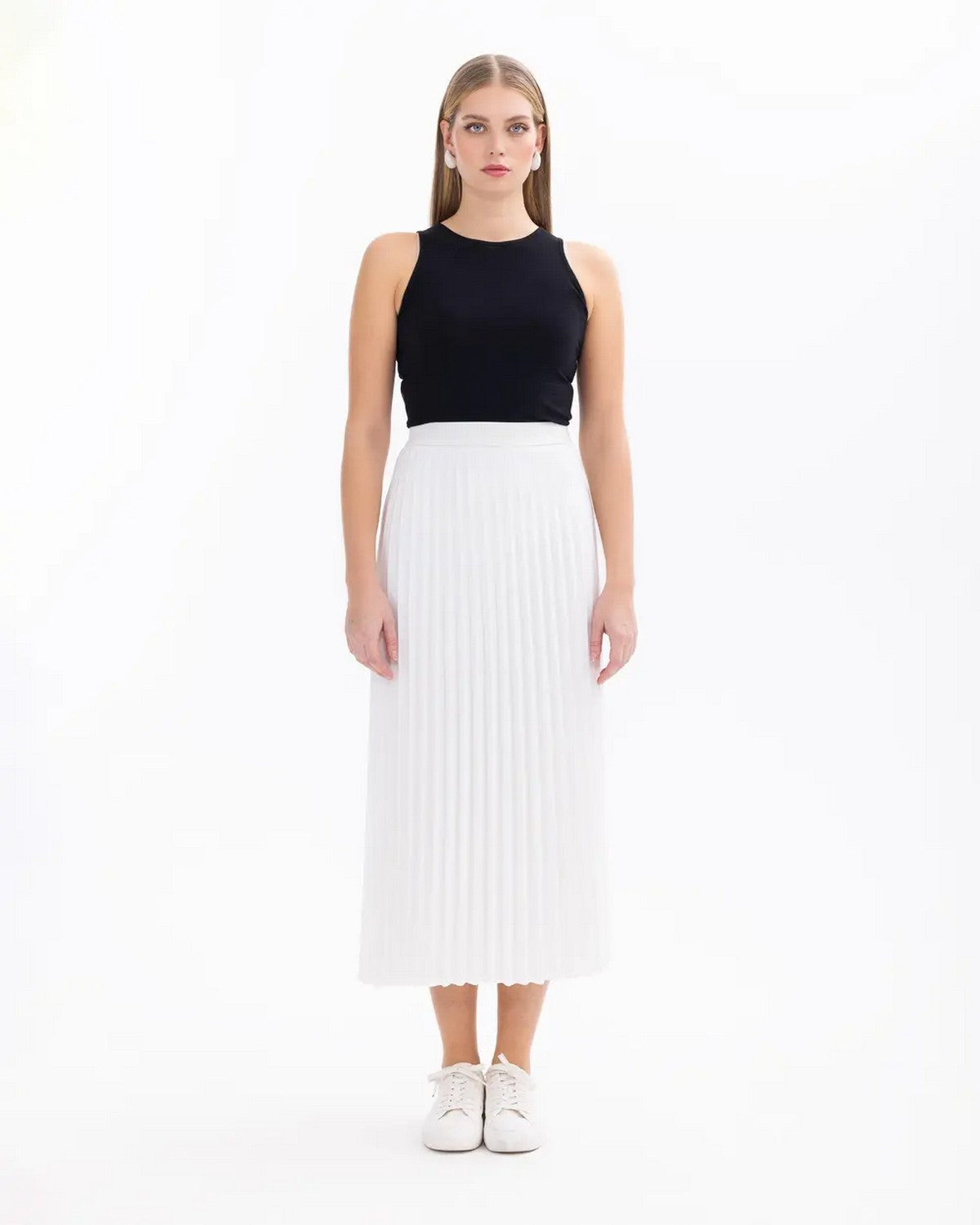 SCL Midi Pileli Etek: Minimalist Günlük Stil - Şimdi Al! Ana görsel