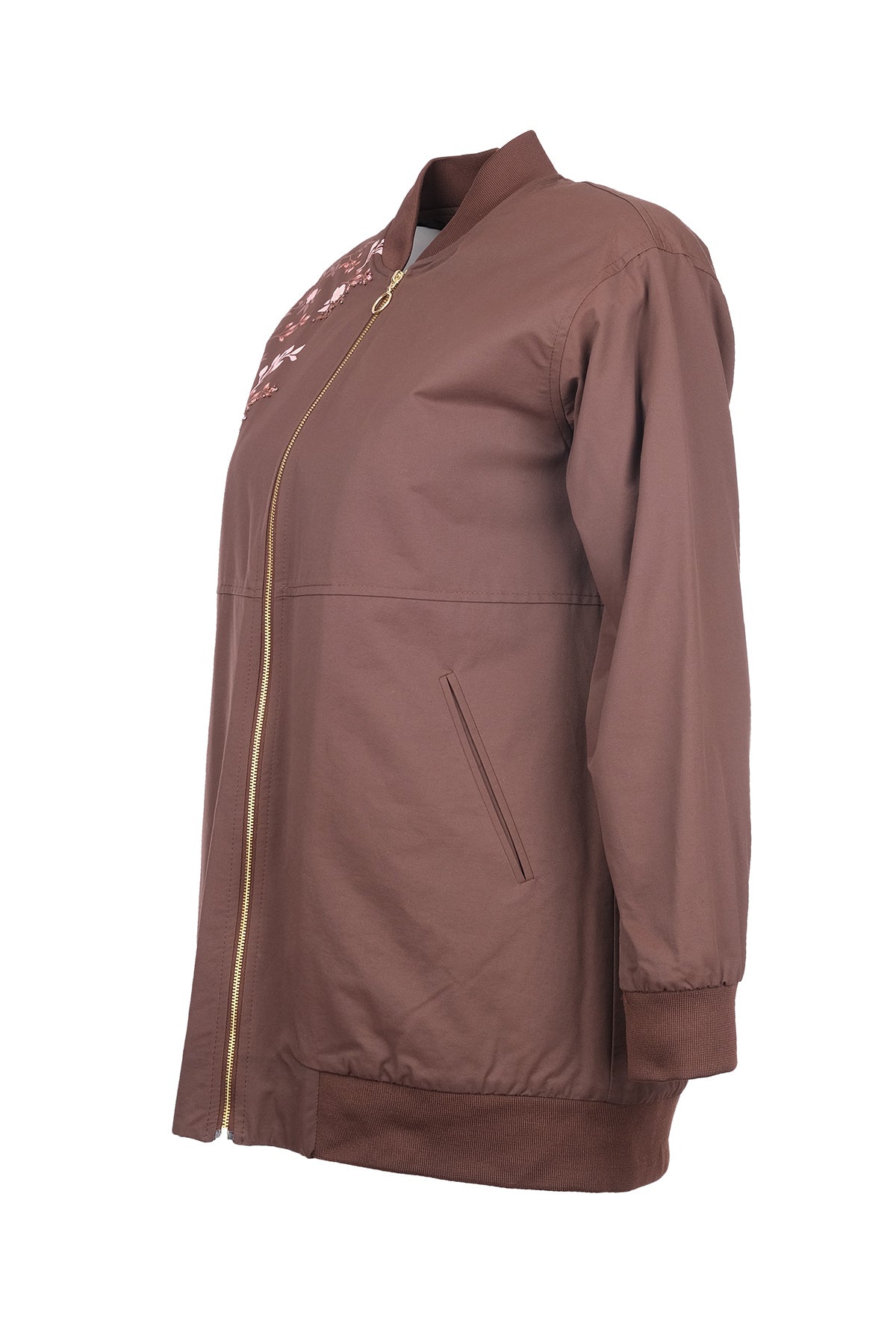 Scl Oversize Nakışlı Midi Kadın Ceket - Günlük Şıklık