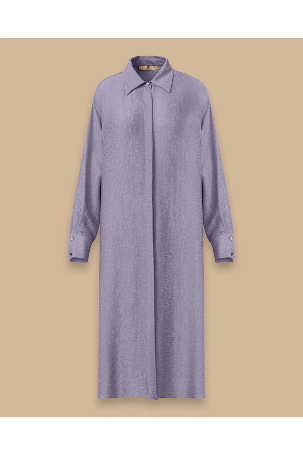 Scl Oversized Midi Gömlek Yaka Kadın Tunik - Günlük Şıklık