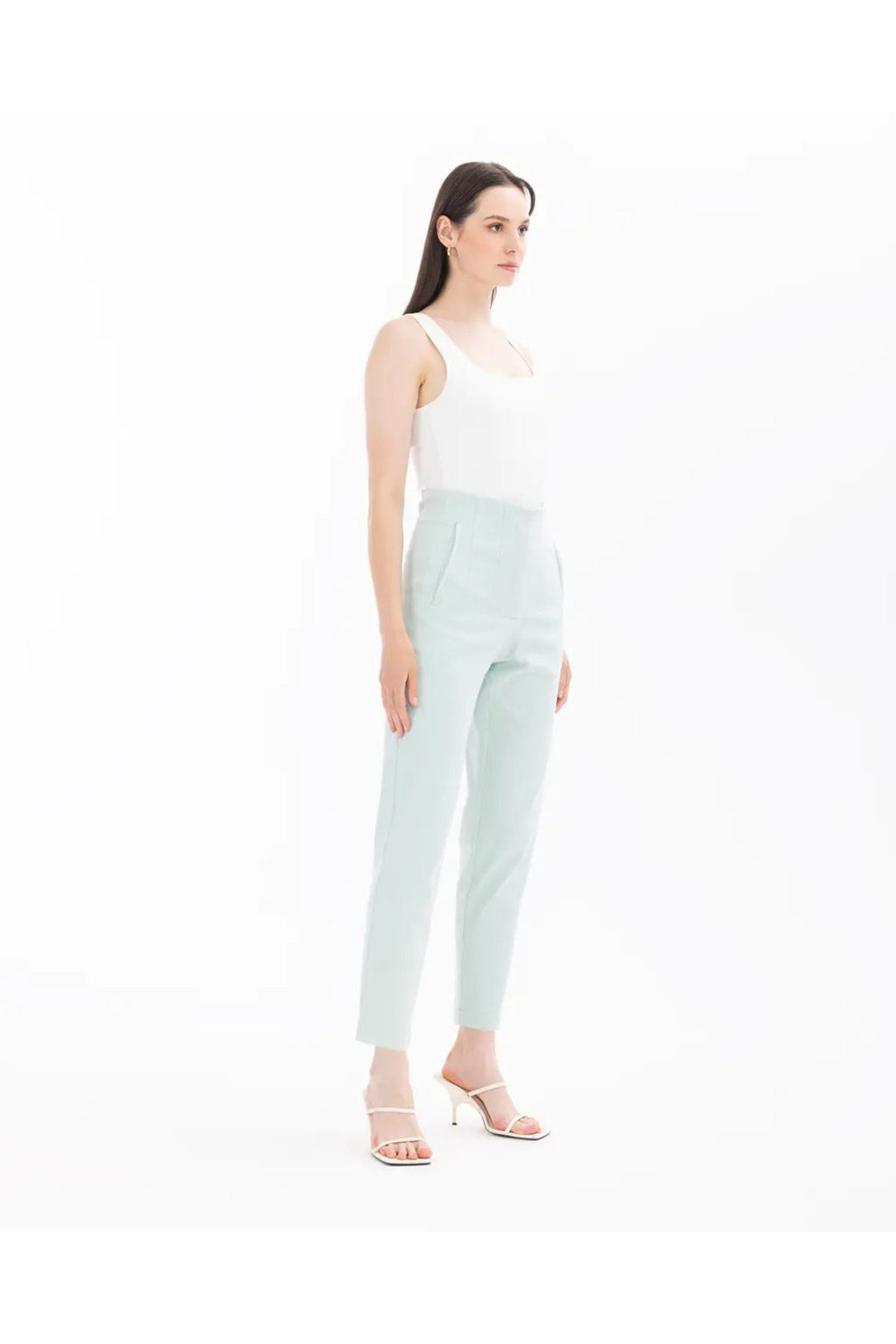 Seçil Minimalist Yüksek Bel Midi Kadın Pantolon - Günlük Şıklık