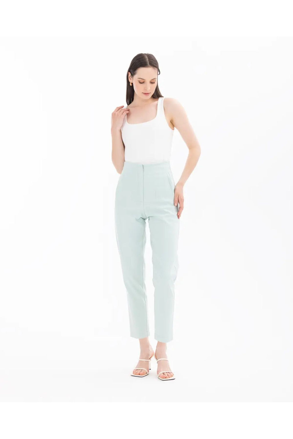 Seçil Minimalist Yüksek Bel Midi Kadın Pantolon - Günlük Şıklık