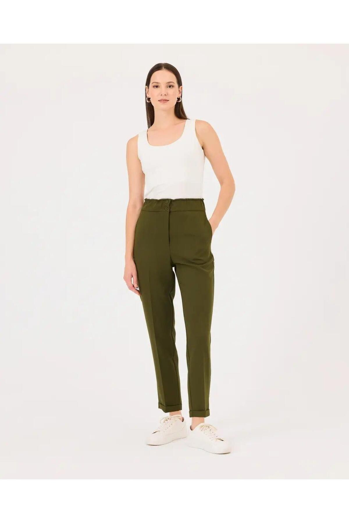 Seçil Minimalist Yüksek Bel Midi Kadın Pantolon - Günlük & İş Translation missing: ar.content.product_image_main