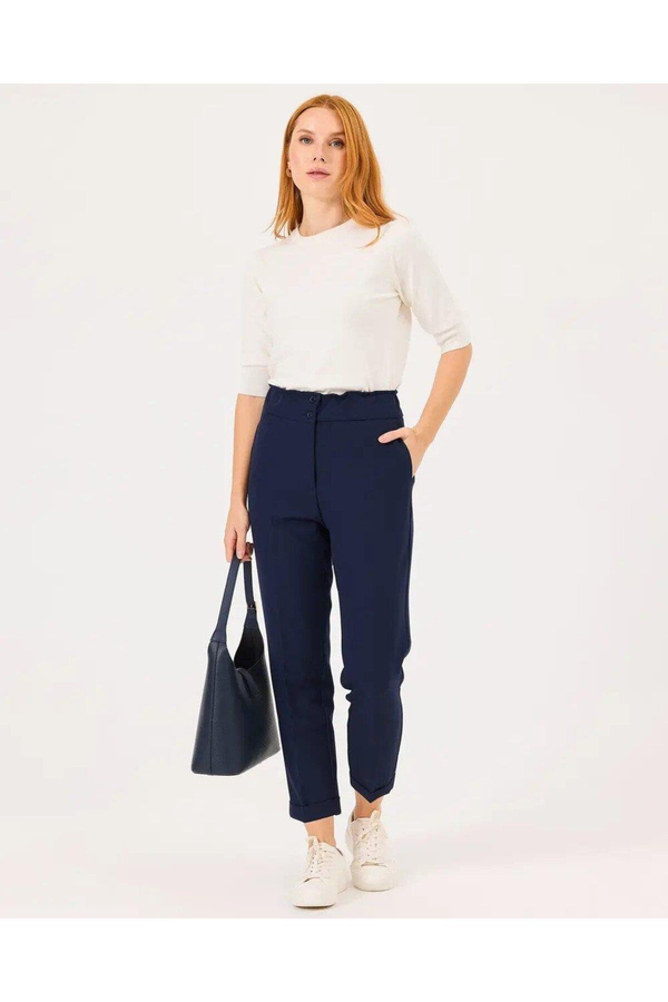 Seçil Minimalist Yüksek Bel Midi Kadın Pantolon - Günlük & İş