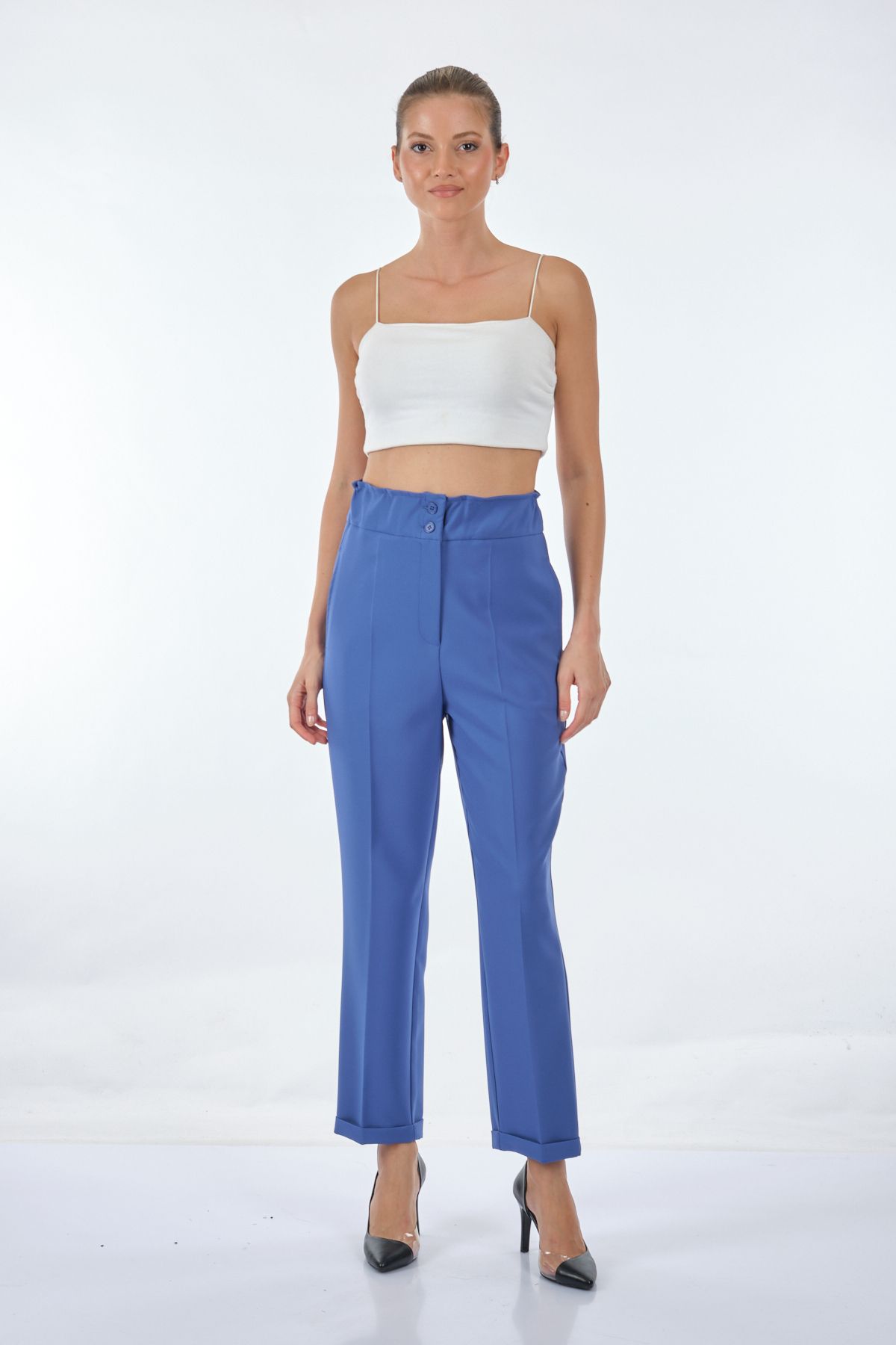 Seçil Yüksek Bel Midi Pantolon - Oversize, Minimalist, Günlük & İş Translation missing: ar.content.product_image_main
