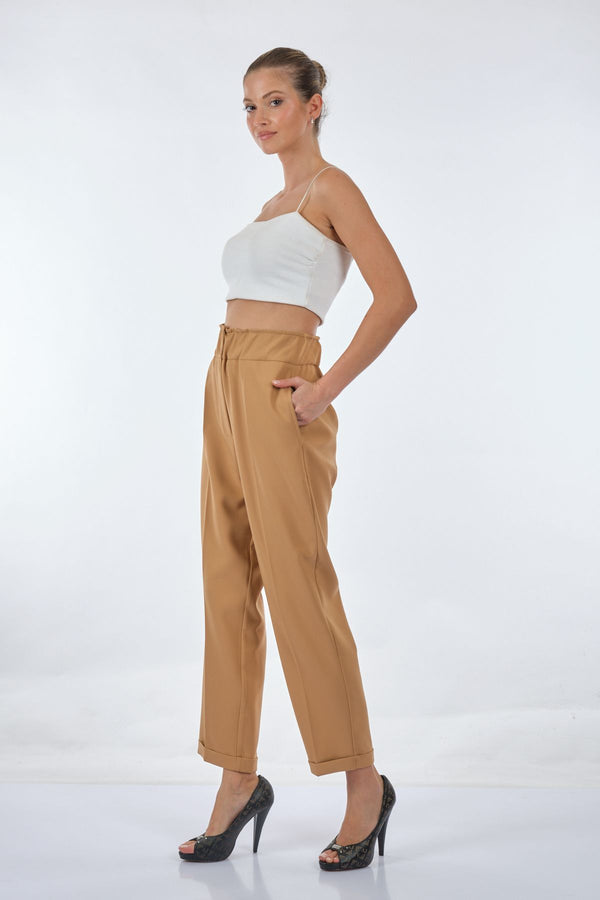 Seçil Yüksek Bel Midi Pantolon - Oversize, Minimalist, Günlük & İş
