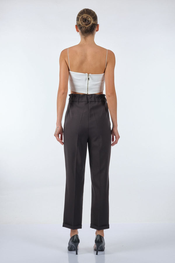 Seçil Yüksek Bel Midi Pantolon - Oversize, Minimalist, Günlük & İş
