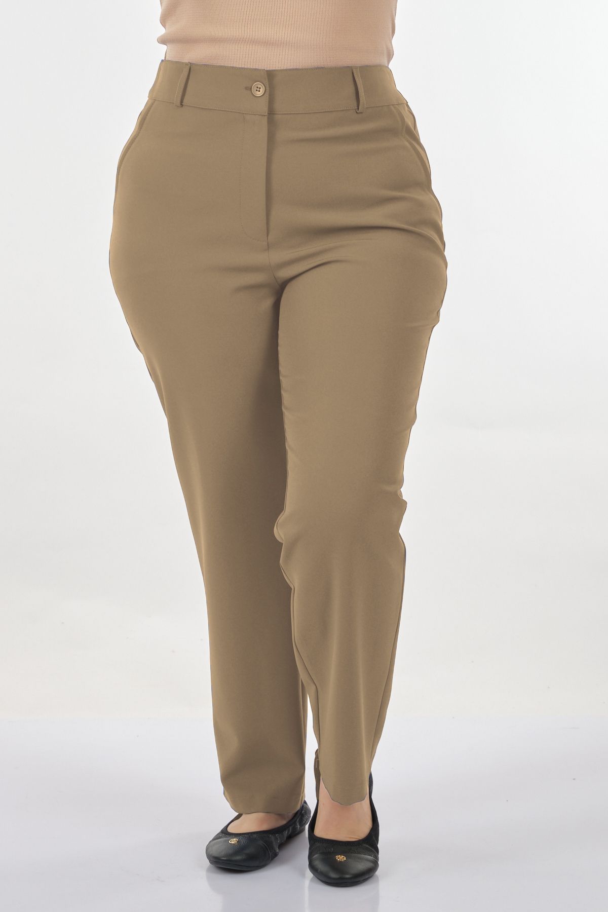 Sedna Minimalist Yüksek Bel Regular Fit Kadın Pantolon - Günlük ve İş Translation missing: ar.content.product_image_main