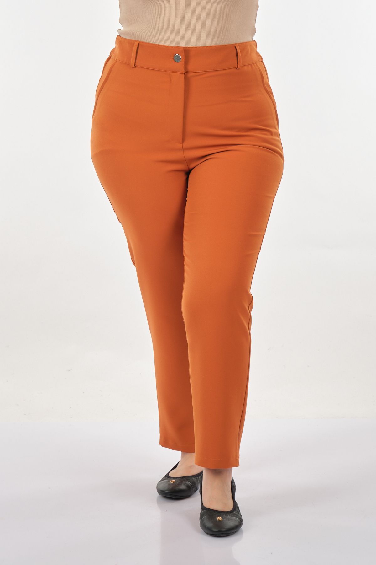 Sedna Minimalist Yüksek Bel Regular Fit Kadın Pantolon - Günlük & İş İkincil görsel