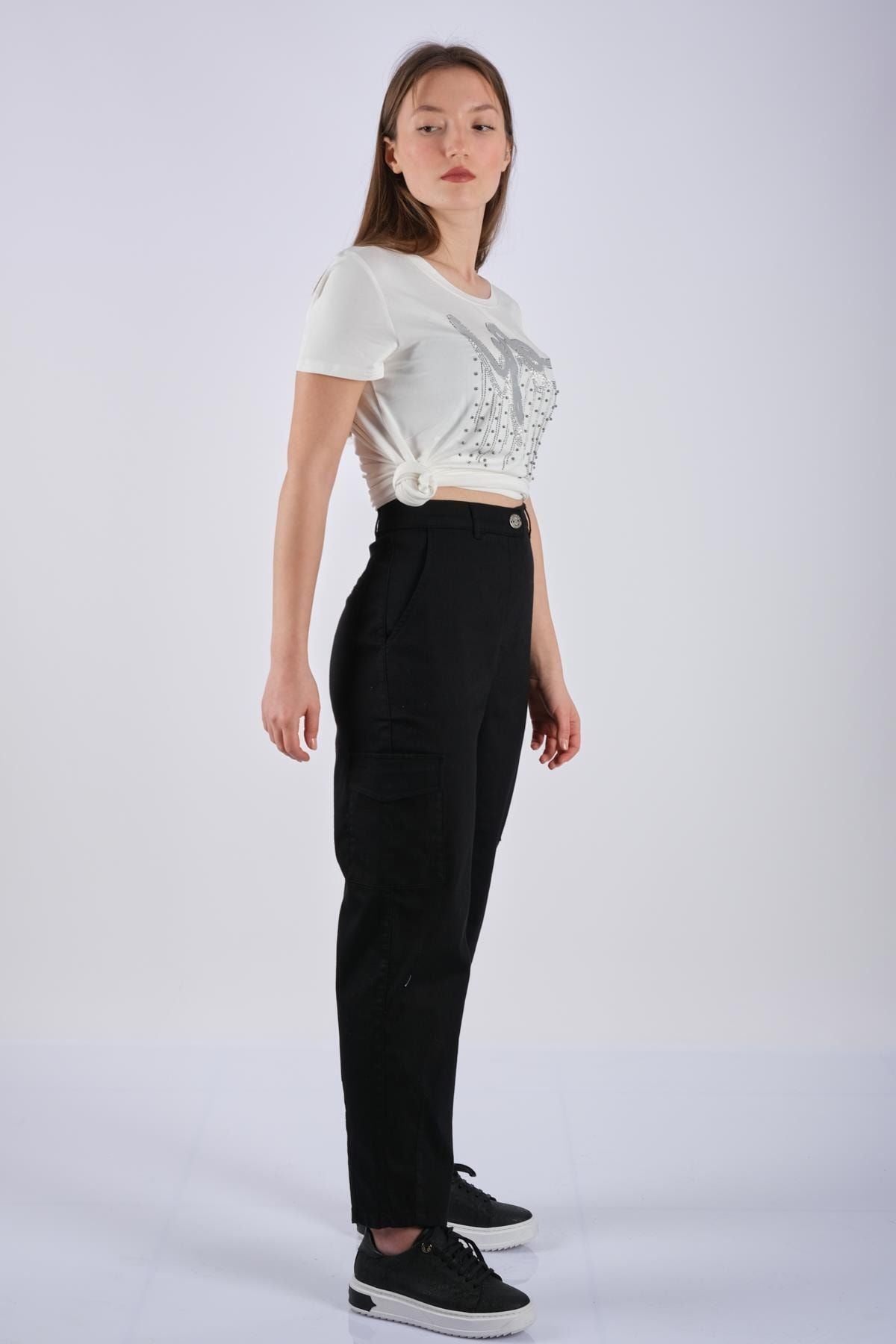 Seleste Oversize Cepli Minimalist Kadın Pantolon - Günlük & Şık Translation missing: ar.content.product_image_secondary