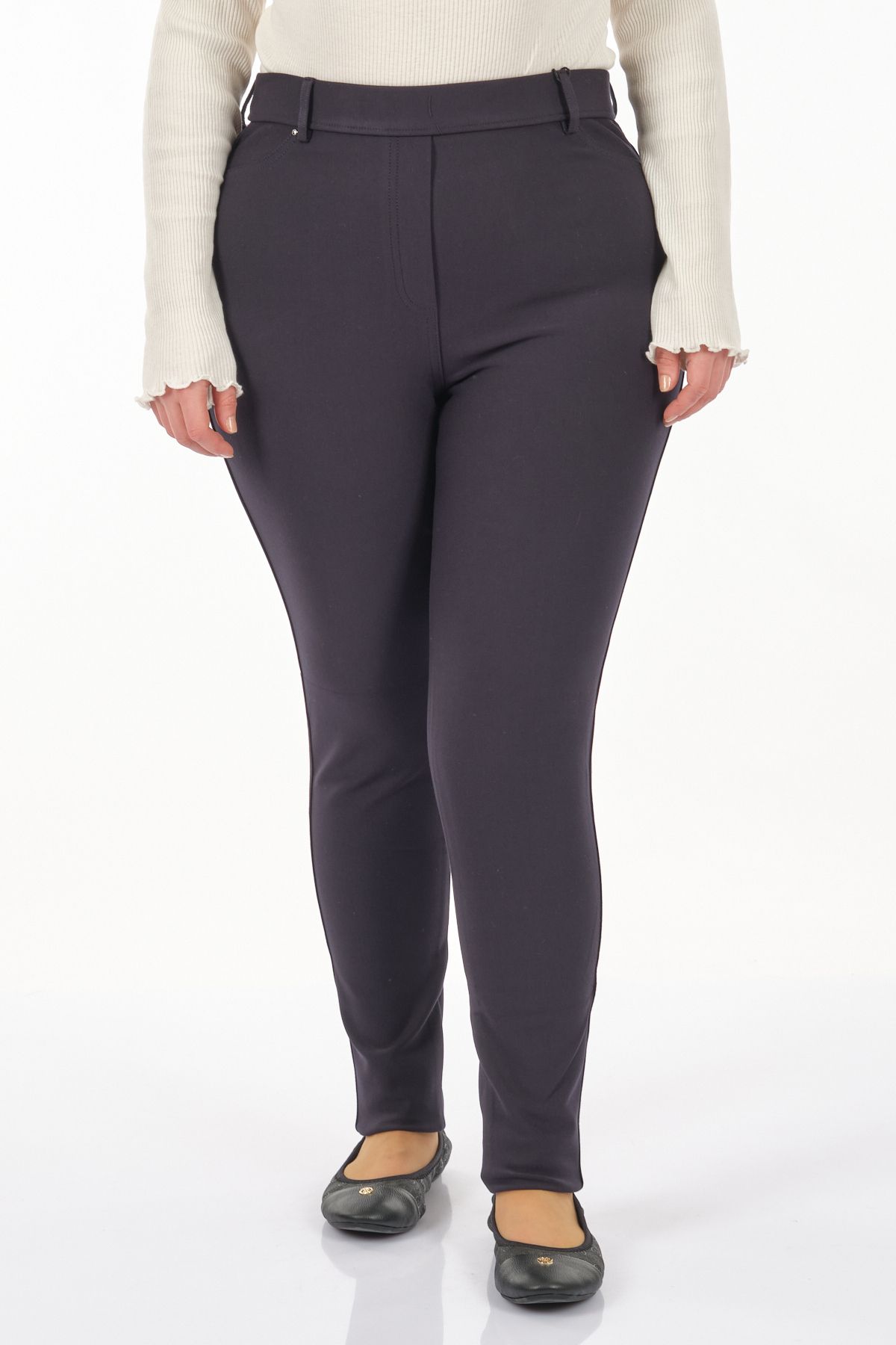 Seleste Minimalist Kadın Pantolon - Yüksek Bel Dar Paça Günlük Translation missing: tr.content.product_image_secondary