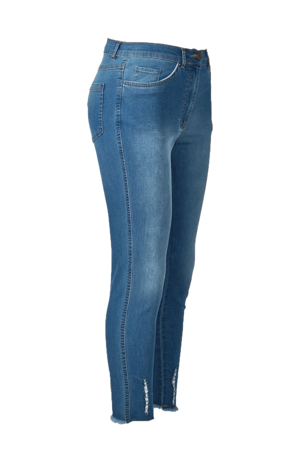 Seleste Yüksek Bel Dar Paça Minimalist Kadın Jean Pantolon - Günlük Şıklık Translation missing: tr.content.product_image_secondary