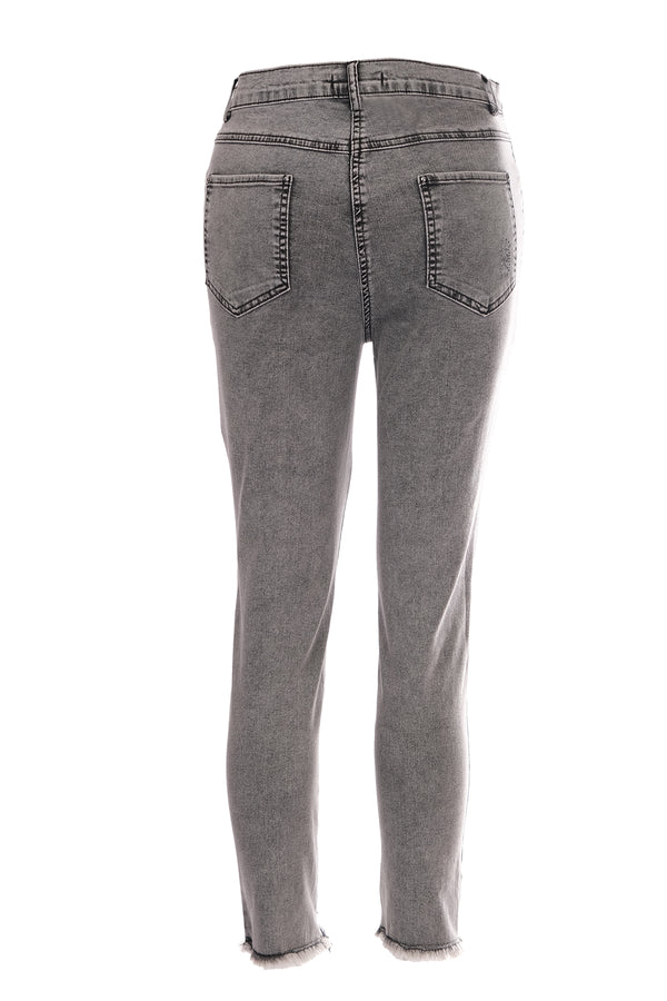 Seleste Yıldız Detaylı Midi Jean Pantolon - Minimalist Stil