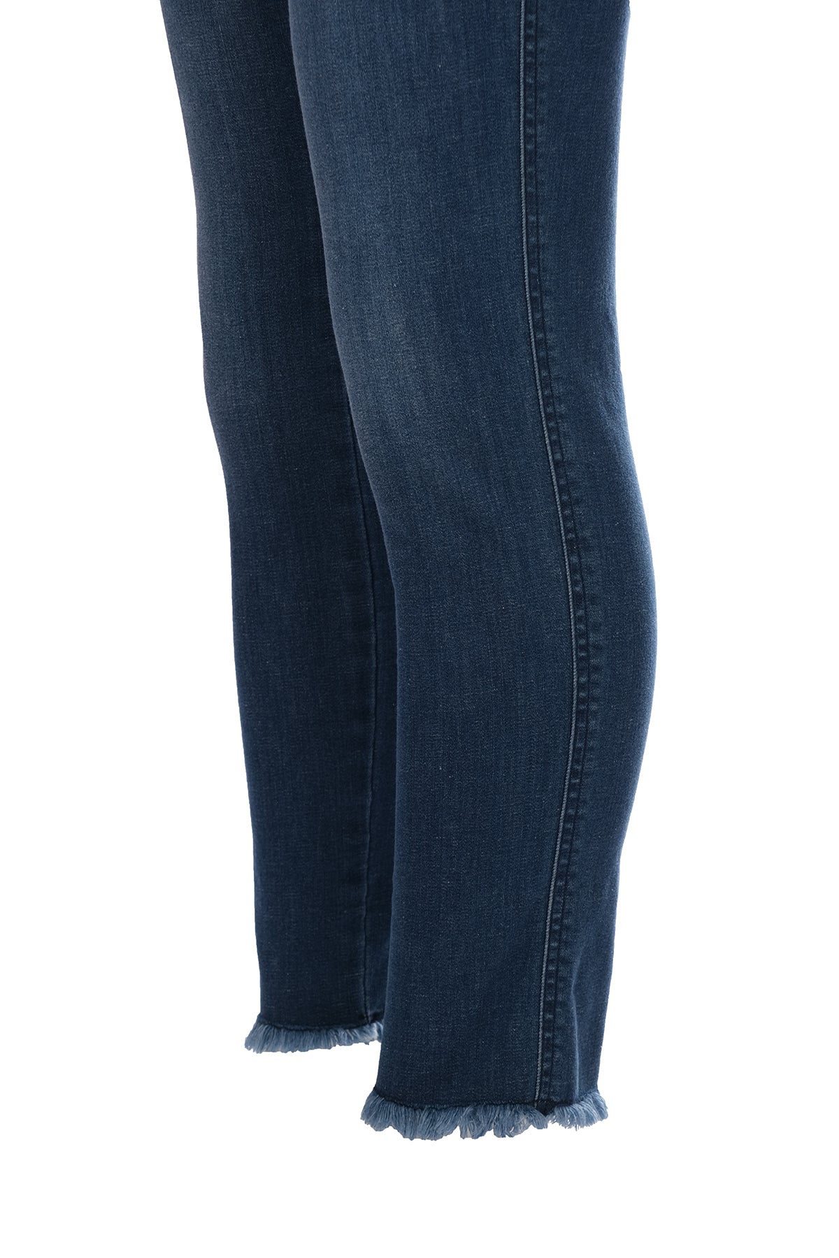 Seleste Minimalist Nakışlı Yüksek Bel Dar Paça Kadın Jean Pantolon
