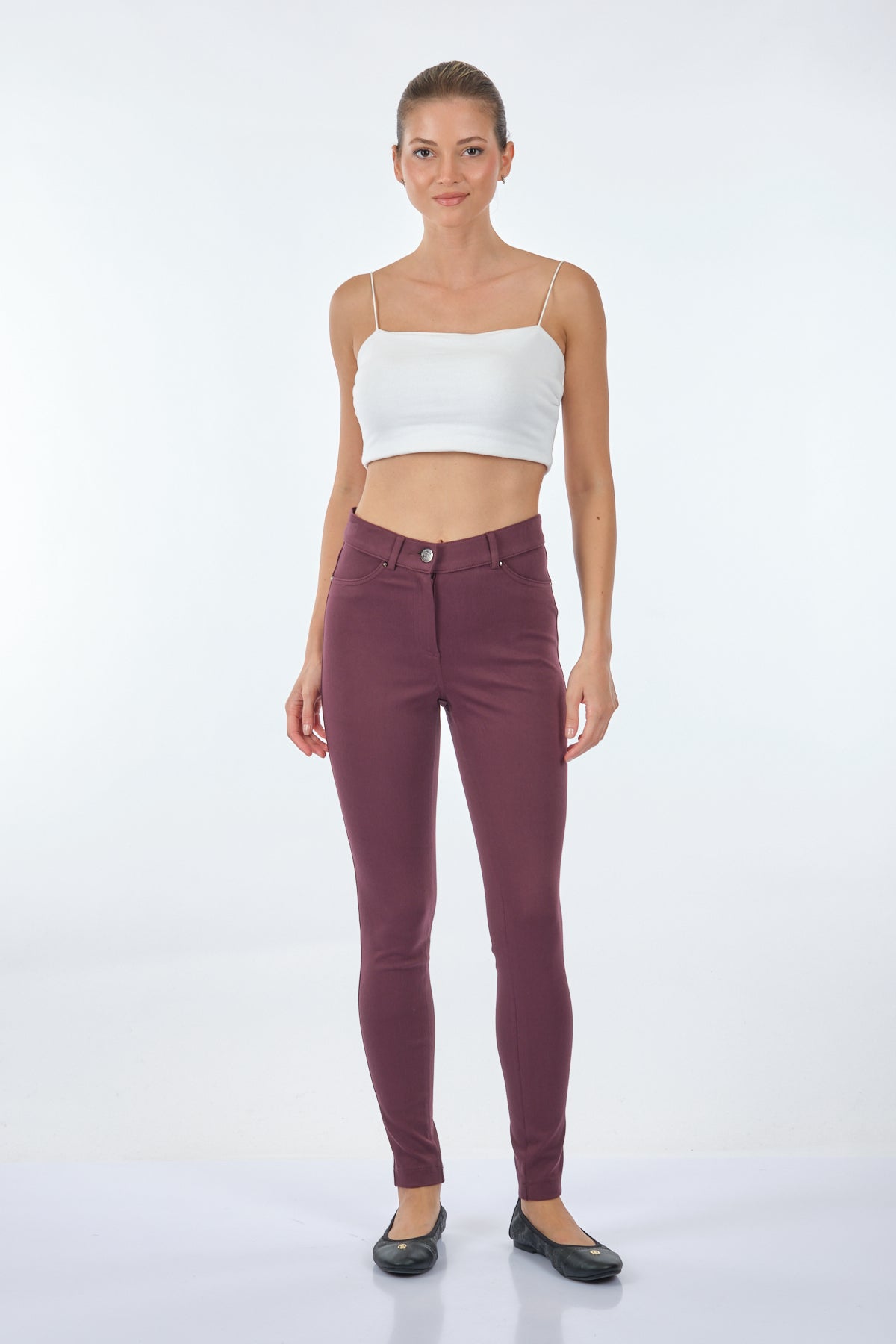 Seleste Yüksek Bel Slim Fit Kadın Pantolon - Günlük Kullanım İkincil görsel