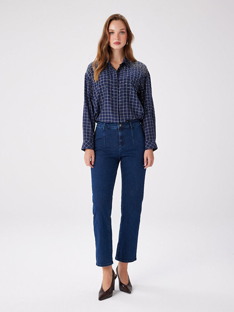 Slim Fit Pensli Jean Pantolon UW27JPN007 İkincil görsel