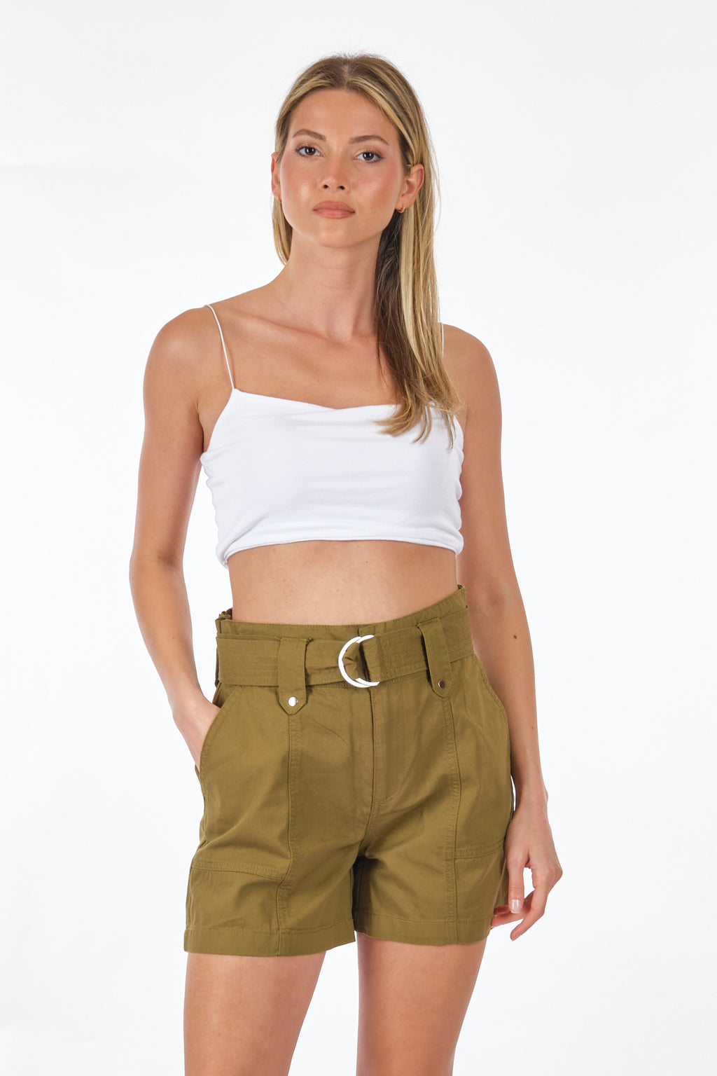 Only Yüksek Bel Kemer Detaylı Oversized Kadın Şort - Rahat & Şık