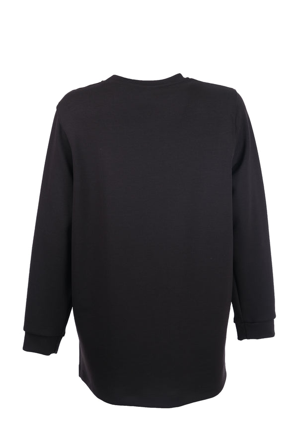 büyük beden desenli taş i̇şlemeli sweatshirt Gala-Xi