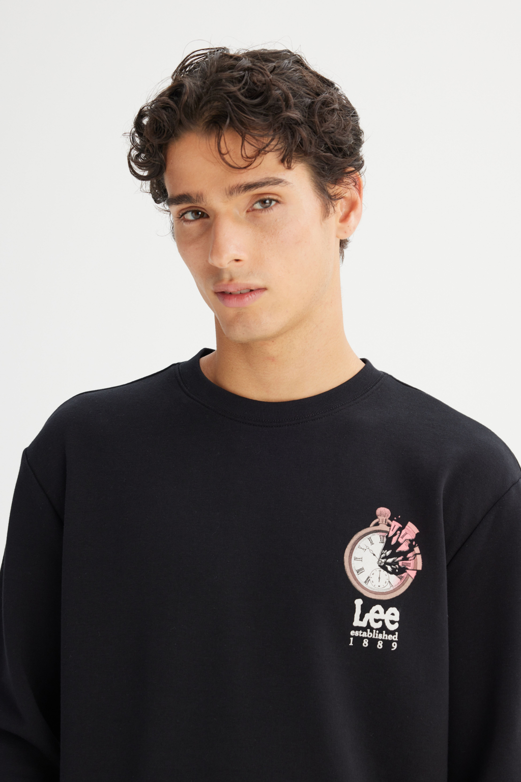 Regular Fit Normal Kesim Bisiklet Yaka Baskılı Sweatshirt Lee