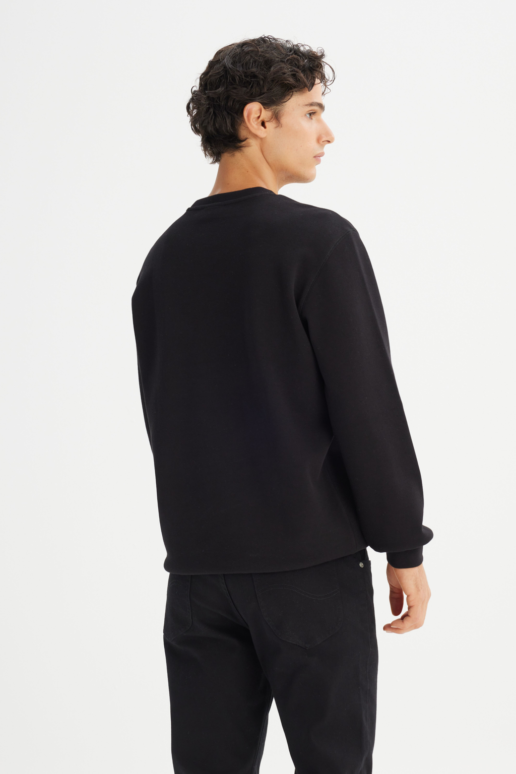 Regular Fit Normal Kesim Bisiklet Yaka Baskılı Sweatshirt Lee