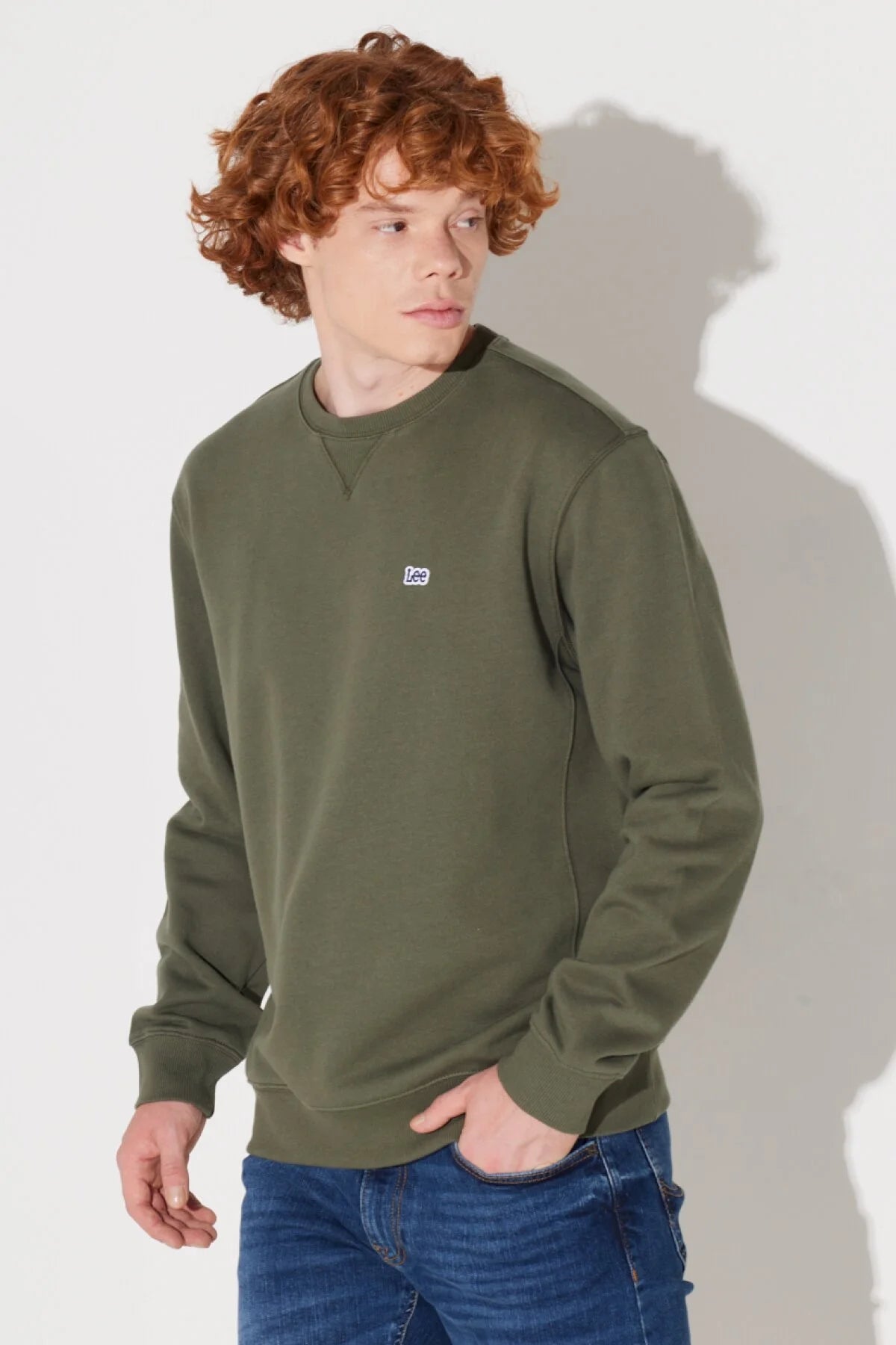 Lee Erkek Regular Fit Bisiklet Yaka Pamuk Muflon Uzun Kollu Sweatshirt