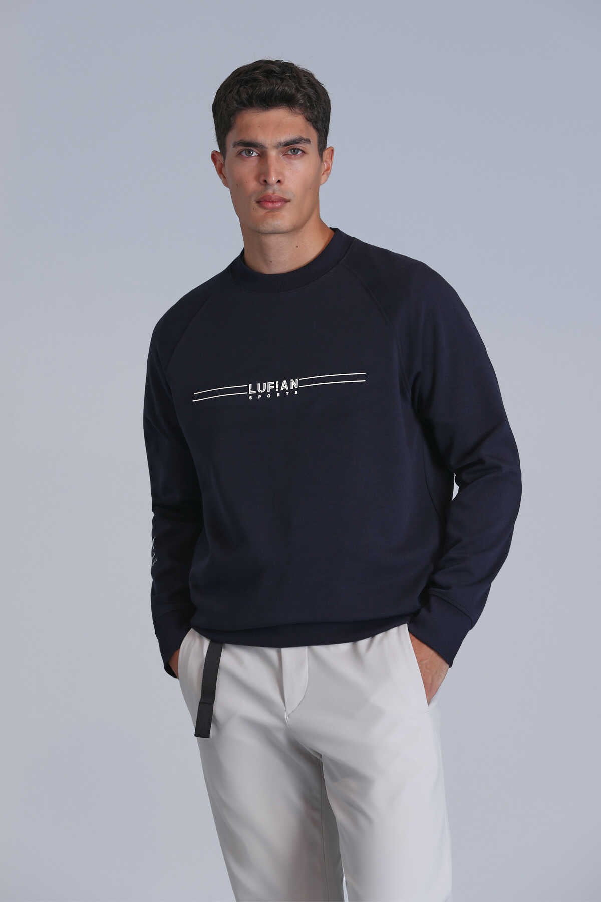 Lufian Oversize Erkek Sweatshirt - Yuvarlak Yaka Günlük Stil Translation missing: tr.content.product_image_secondary
