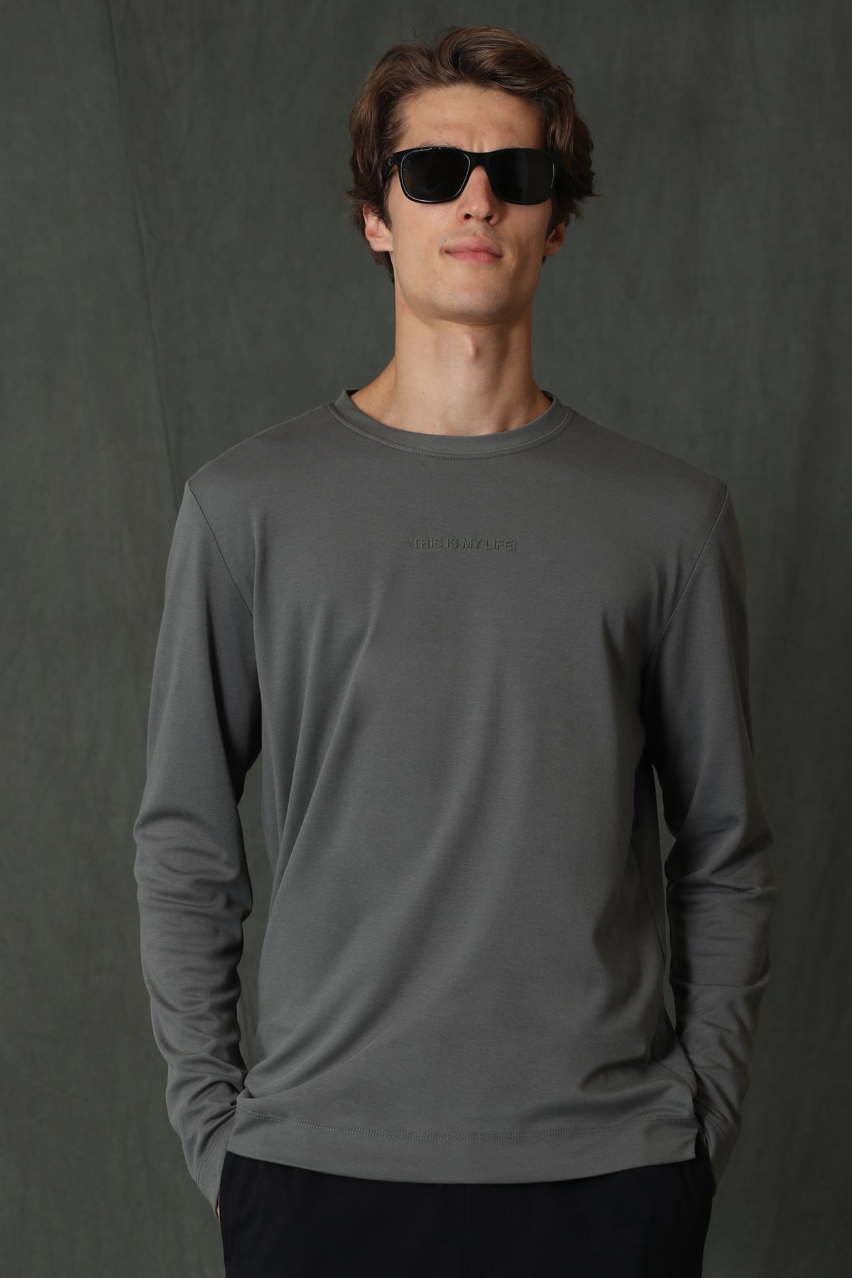Lufian Minimalist Oversize Uzun Kol Erkek Sweatshirt - Günlük Kombinleriniz İçin Translation missing: tr.content.product_image_secondary