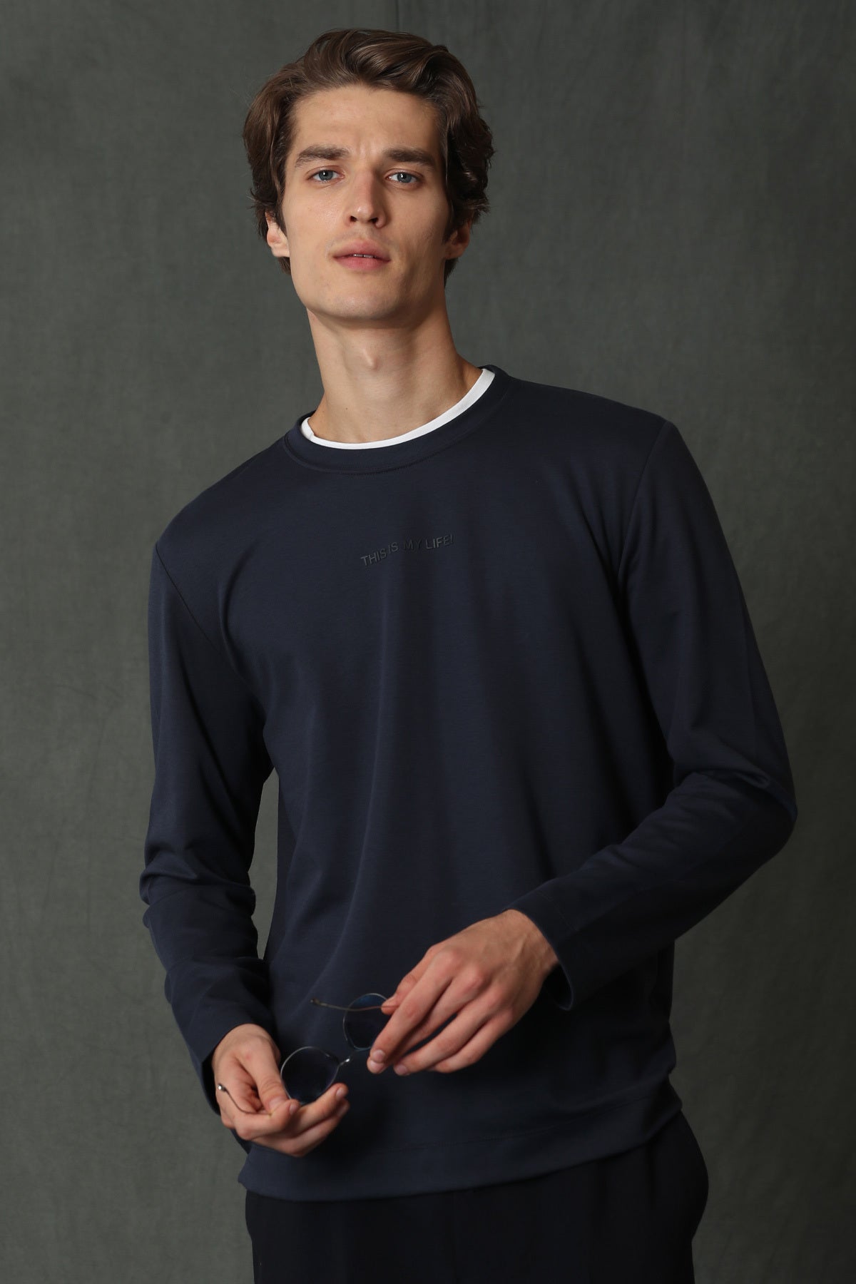 Lufian Minimalist Oversize Uzun Kol Erkek Sweatshirt - Günlük Kombinleriniz İçin