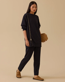 سويت شيرت برقبة دائرية وسحاب