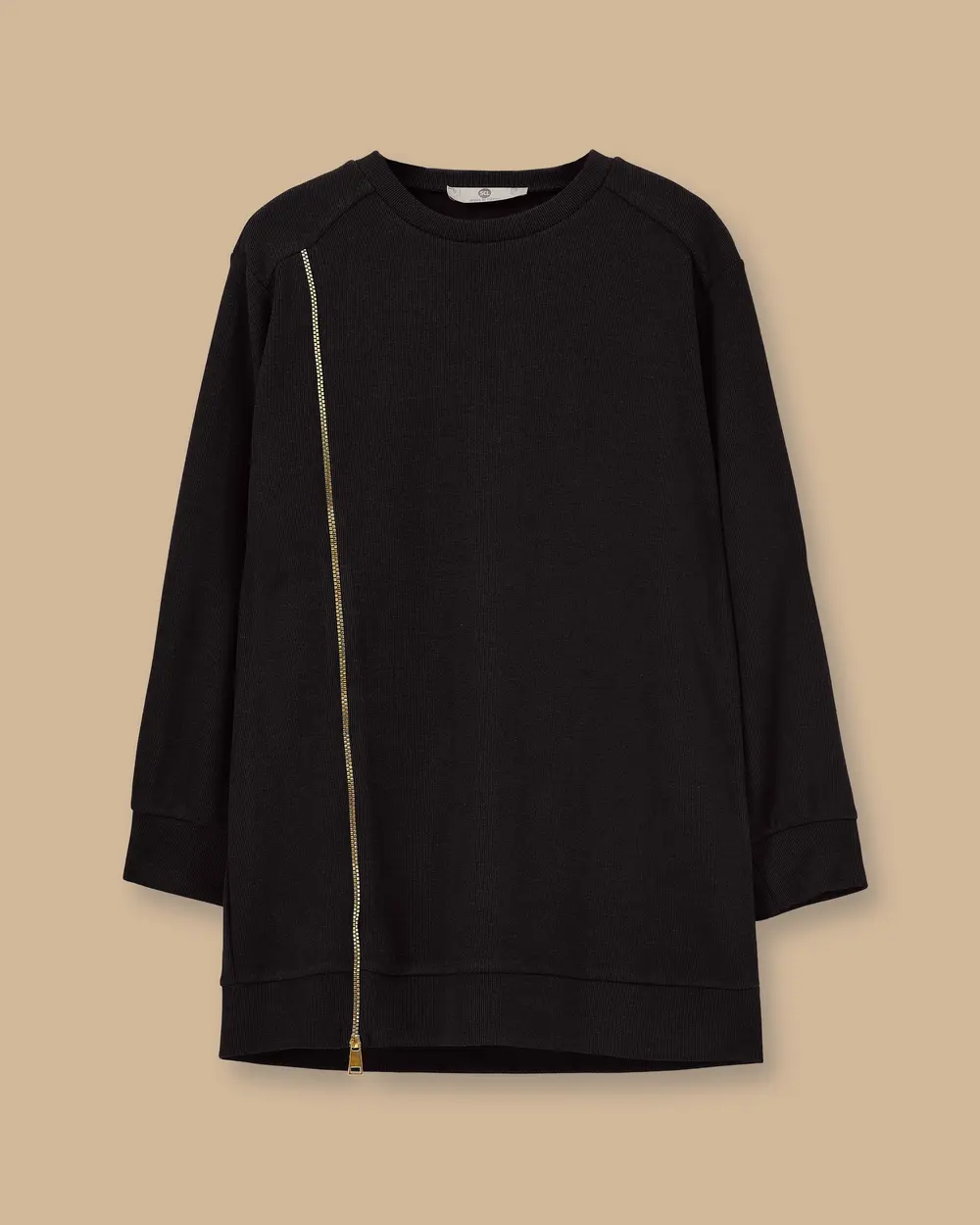 fermuar detaylı yuvarlak yaka sweatshirt Scl
