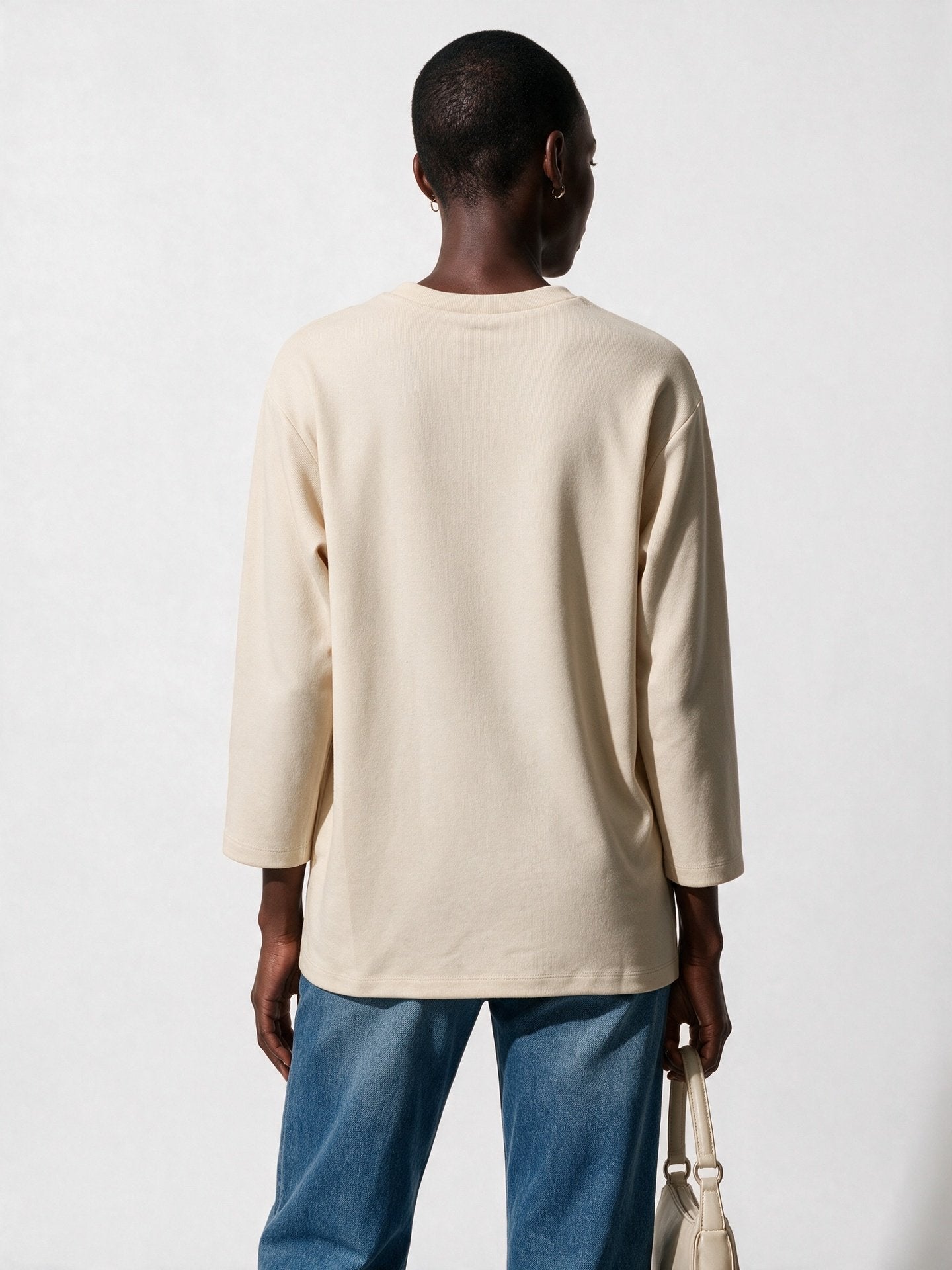Scl Kadın Bisiklet Yaka Cepli Asimetrik Tasarım Uzun Kollu Sweatshirt İkincil görsel
