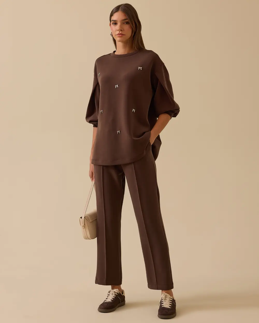 سويت شيرت بأكمام فضفاضة مع تفاصيل إضافية - Seçil