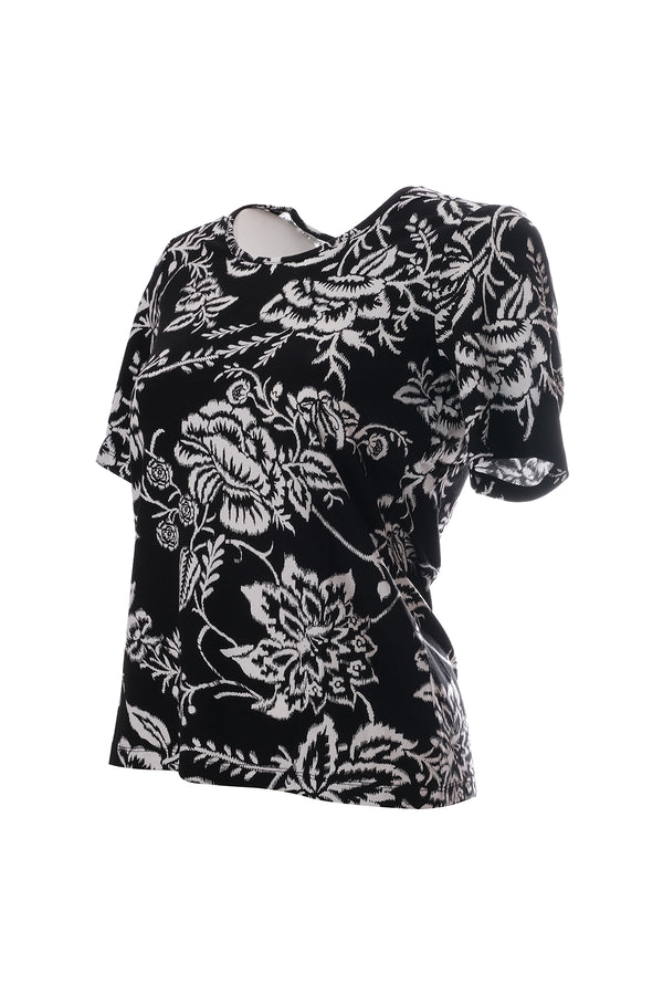 Canel Kadın Kısa Kol Çiçekli T-Shirt - Minimalist Günlük Stil