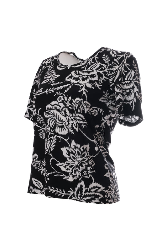 Canel Kadın Kısa Kol Çiçekli T-Shirt - Minimalist Günlük Stil