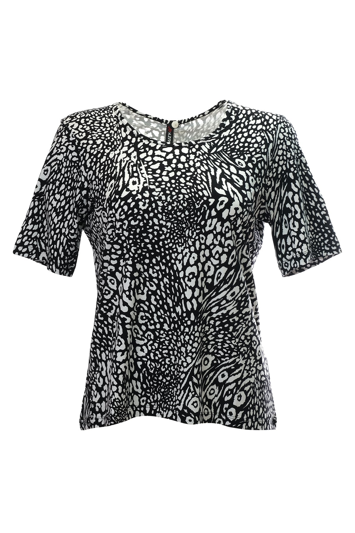 Canel Oversize Leopar Desenli Kadın T-Shirt - Kısa Kol - Günlük Translation missing: tr.content.product_image_main