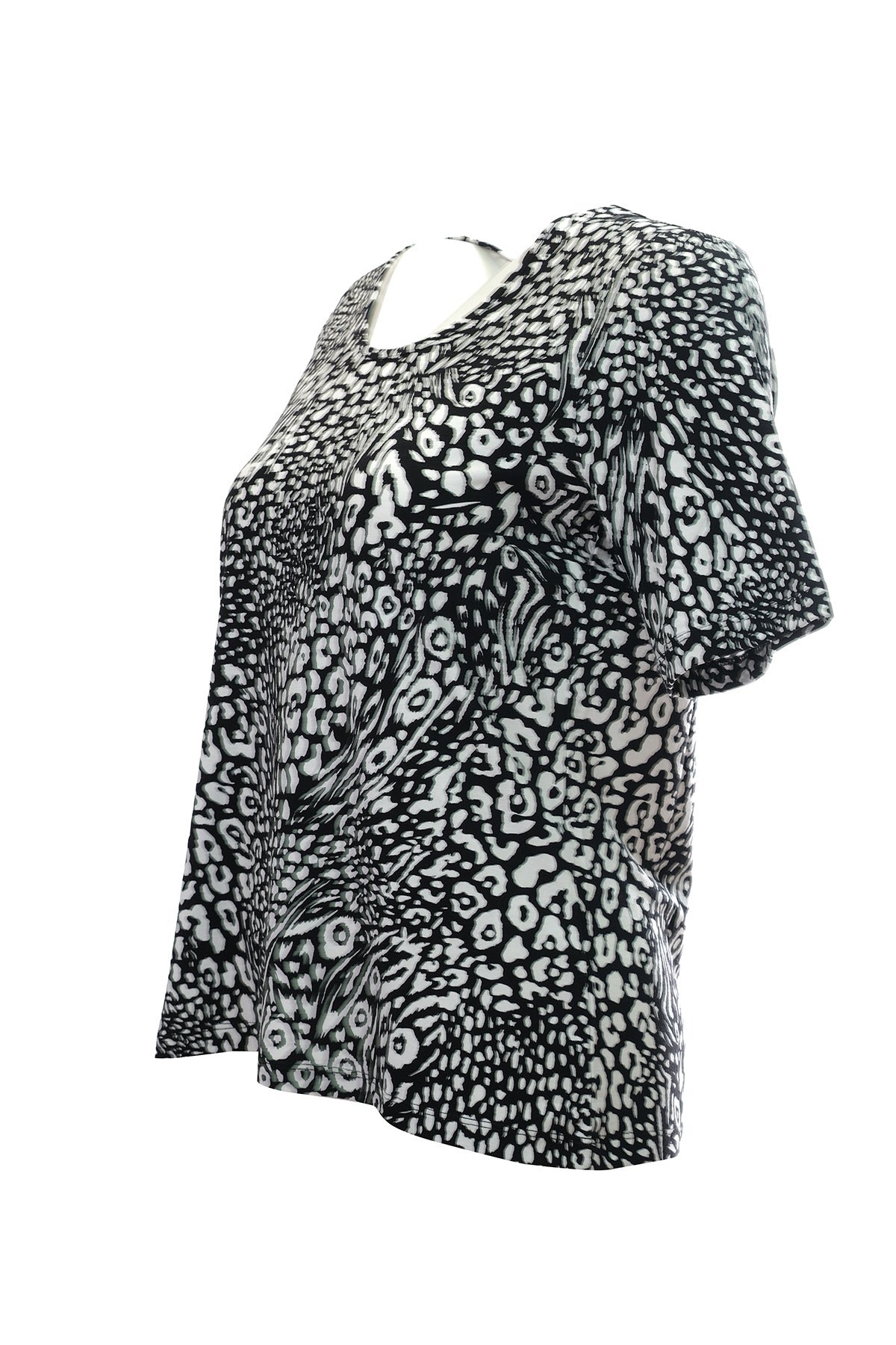 Canel Oversize Leopar Desenli Kadın T-Shirt - Kısa Kol - Günlük Translation missing: tr.content.product_image_secondary