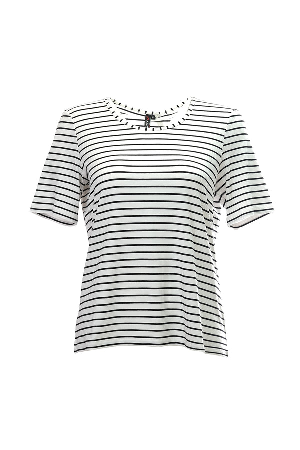 Canel Minimalist Çizgili Kadın T-Shirt - Rahat ve Şık Günlük Kullanım