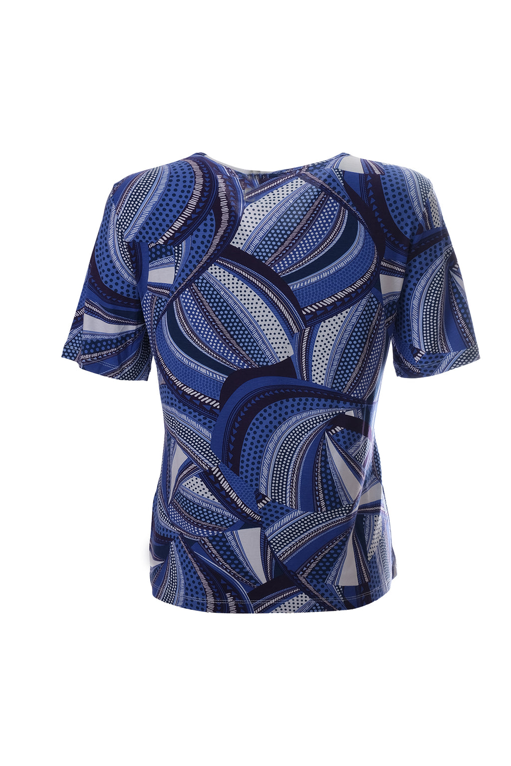Canel Kadın Kısa Kol Geometrik Desenli Rahat T-Shirt
