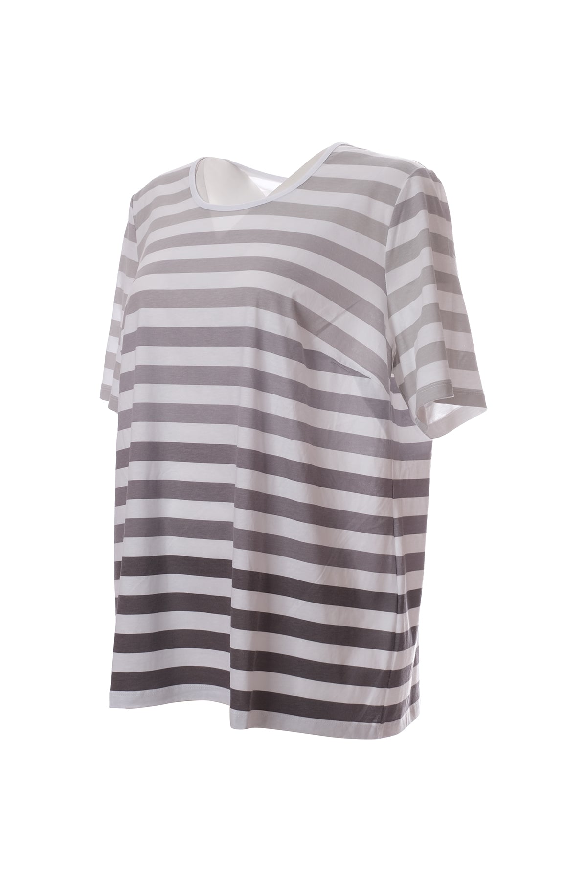 Canel Oversize Çizgili Minimalist Kadın T-Shirt - Kısa Kol Günlük Translation missing: tr.content.product_image_secondary