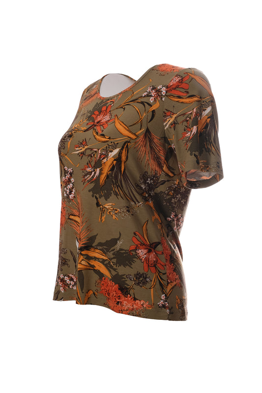 تيشيرت بنقشة بأكمام قصيرة ورقبة دائرية من Cnl