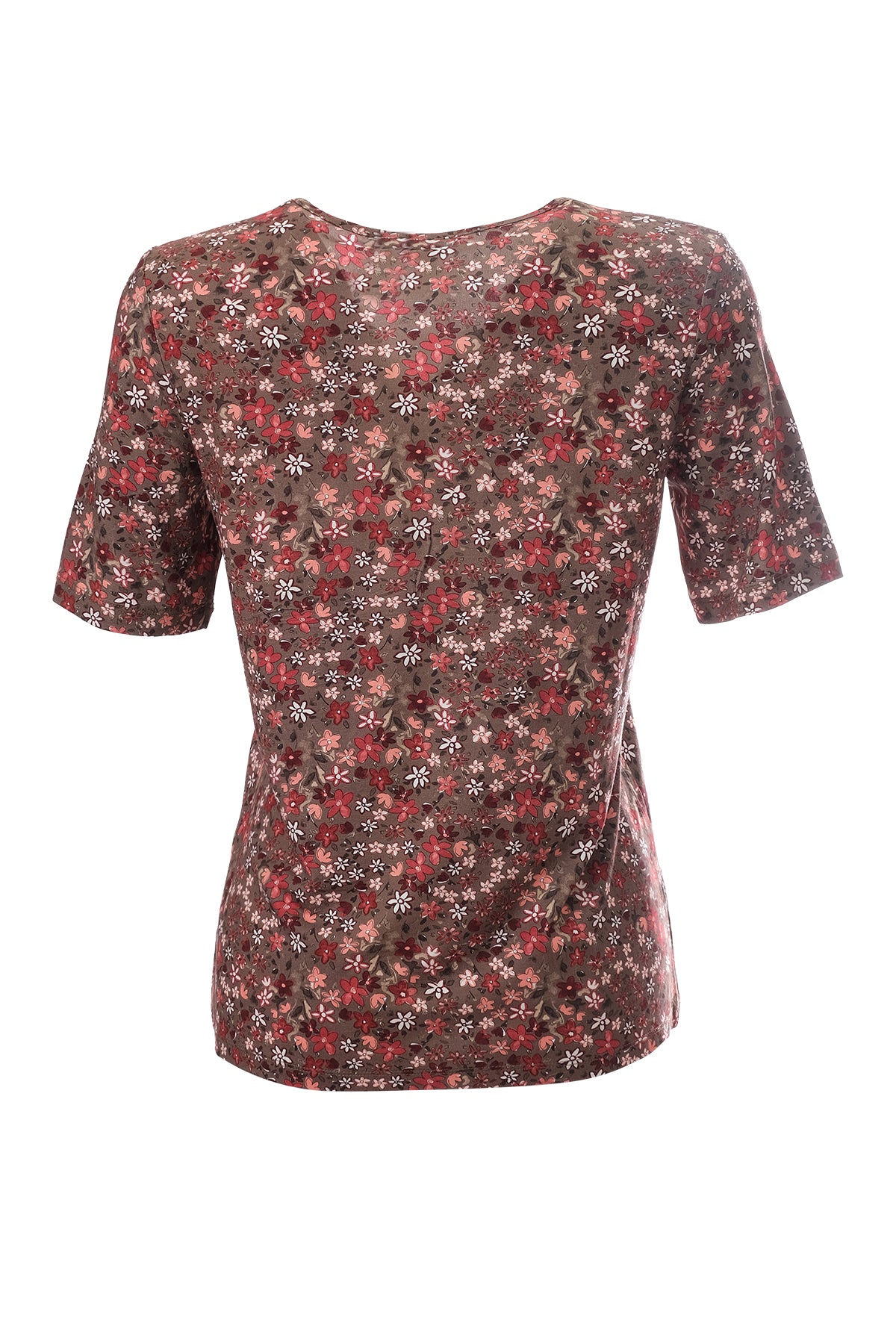 Canel Minimalist Çiçekli Kadın T-Shirt - Kısa Kol Regular Fit