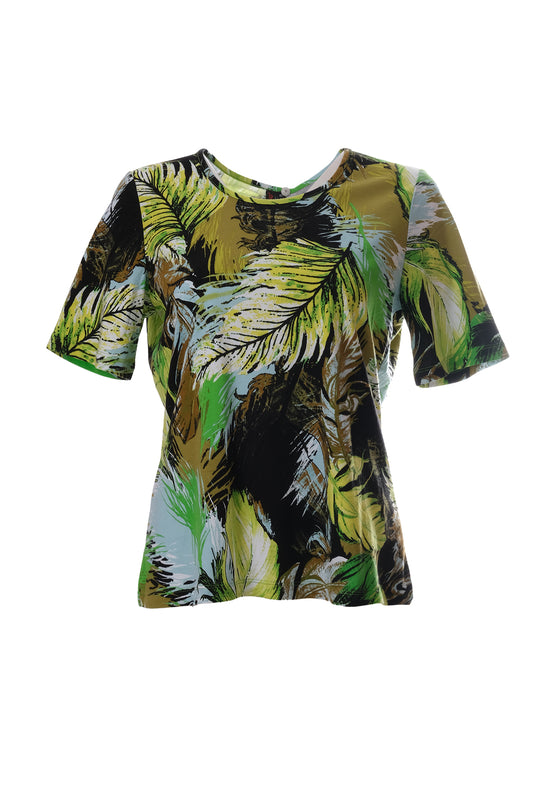 Bisiklet Yaka Sıfır Yaka Yarım Kol Desenli T-Shirt Cnl