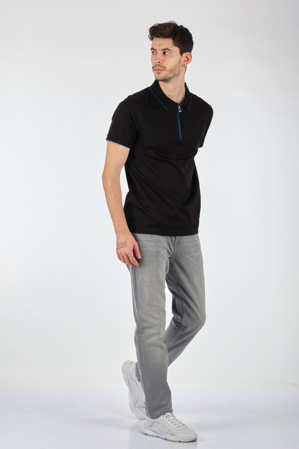 Ecer Minimalist Fermuarlı Polo Yaka Erkek T-Shirt - Günlük Şıklık Translation missing: tr.content.product_image_main