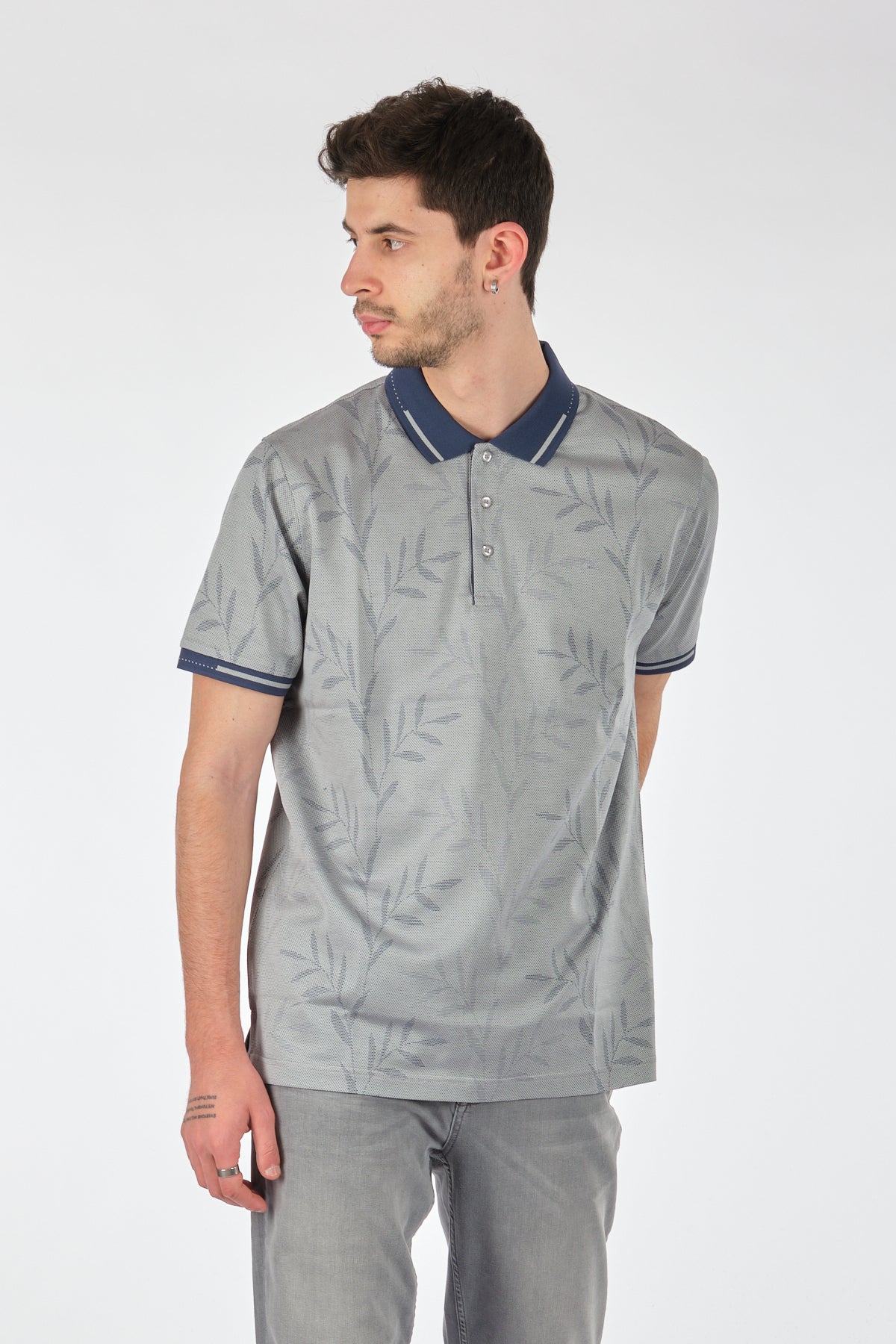 Ecer Erkek Polo Yaka Kısa Kol Tişört - Minimalist Desen - Günlük Stil Translation missing: tr.content.product_image_main