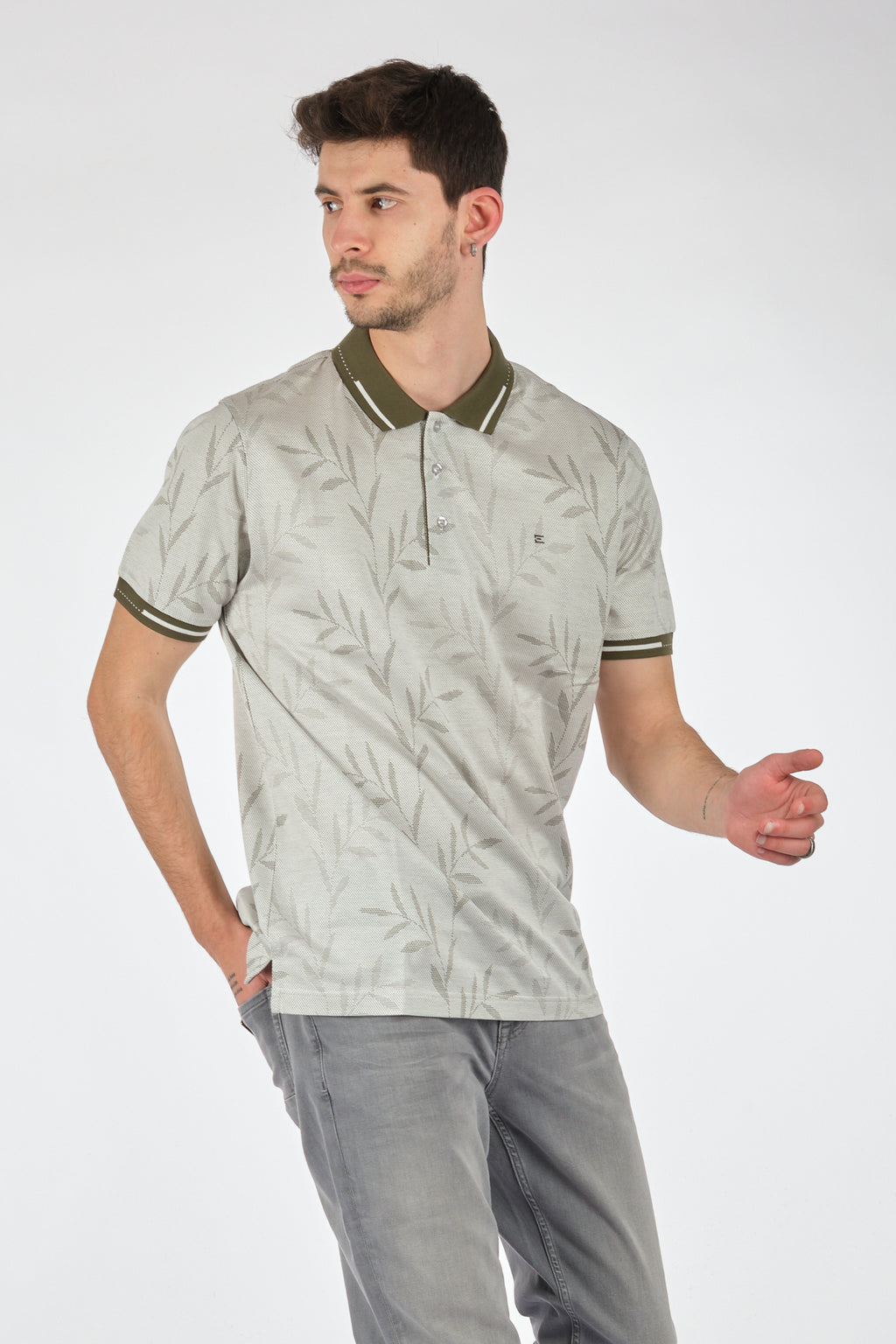 Ecer Erkek Polo Yaka Kısa Kol Tişört - Minimalist Desen - Günlük Stil