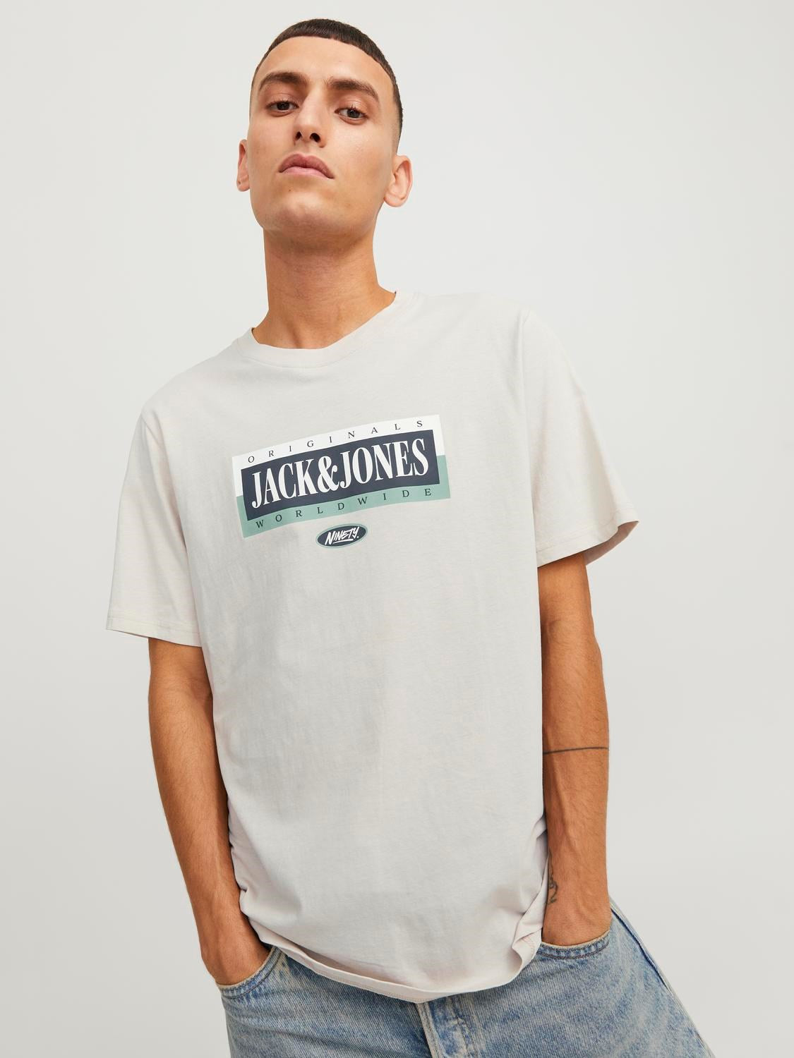 Jack&Jones Minimalist Oversize Erkek T-Shirt - Günlük Stil