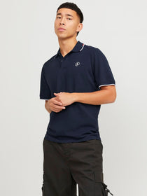 Jack&Jones Minimalist Polo Yaka Kısa Kol Erkek Tişört - Günlük Stil