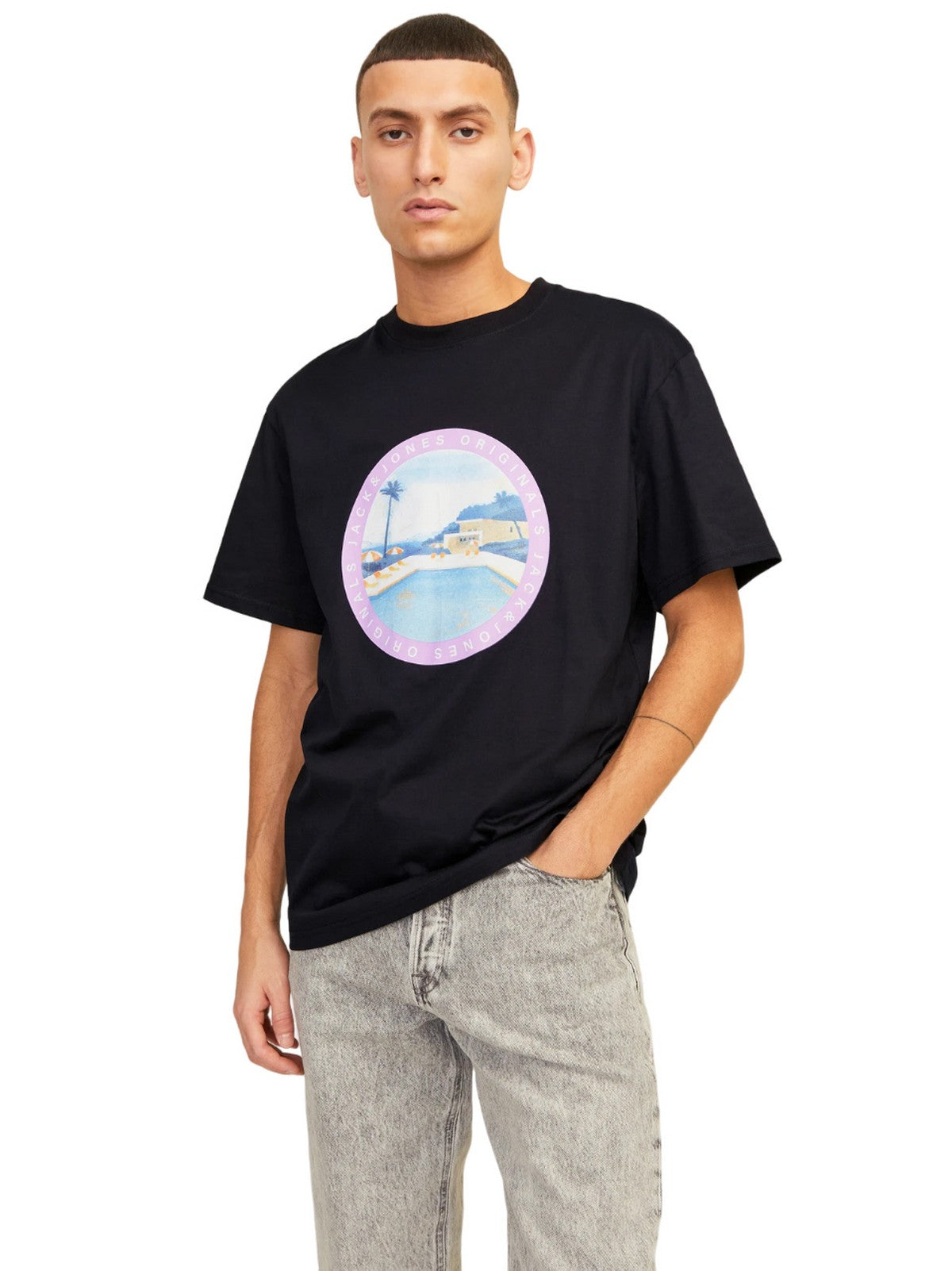 Jack&Jones Minimalist Oversize Erkek T-Shirt - Kısa Kol Yuvarlak Yaka Ana görsel